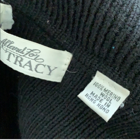 Vintage Ellen Tracy Black Double Breasted Cardigan - Picture 4 of 10